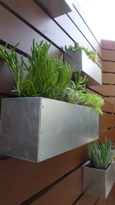 metal wall planter box|planter box with galvanized metal.